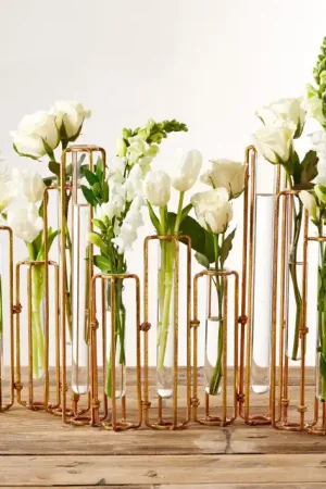 Vases, Glass, Metal, Contemporary Same Day Shipping