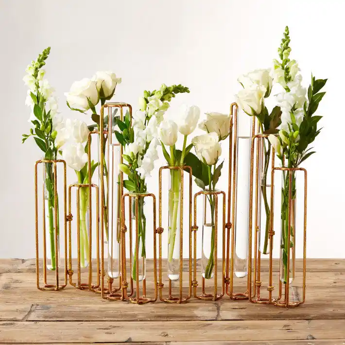 Vases, Glass, Metal, Contemporary Same Day Shipping