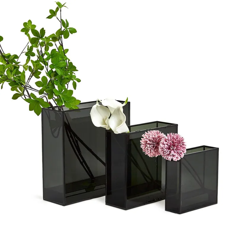 Smokewindows Square Vase Set Of 9 By Tozai Home Reduced Price