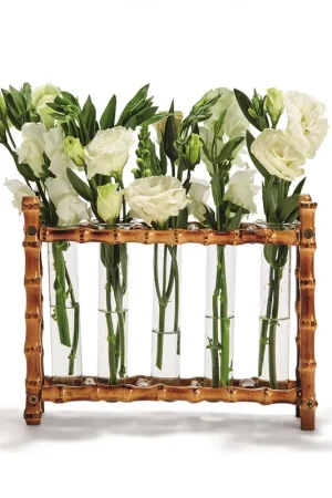 Top Pick Natural Bamboo Vase Includes 5 Glass Tubes In One Set By Tozai Home