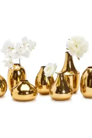 Gold-Plated Nickel Vases Set Of 21 By Tozai Home Instant Buy