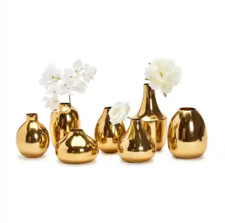 Gold-Plated Nickel Vases Set Of 21 By Tozai Home Instant Buy