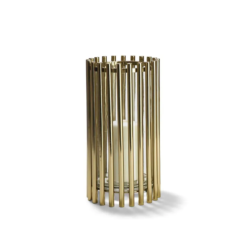13 3/4" Hurricane w/Glass Linr Stainless Steel/Glass Set Of 2 By Tozai Sale