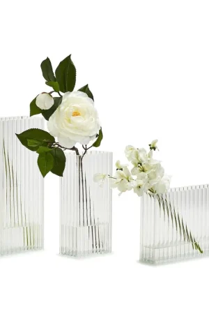 Exclusive Offer Reeded Ribbed Vases Set Of 9 By Tozai Home