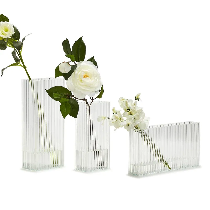 Exclusive Offer Reeded Ribbed Vases Set Of 9 By Tozai Home