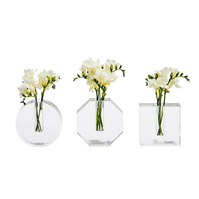 Same Day Shipping Crystal Bud Vase Asst 3 Shapes Set Of 6 By Tozai Home