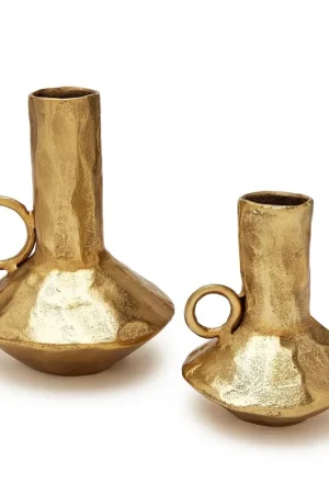 Handmade Golden Bucchero Style Handled Vessel Set Of 4 By Tozai Home