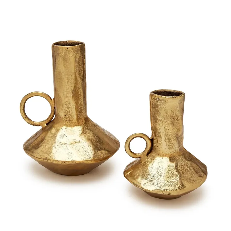 Handmade Golden Bucchero Style Handled Vessel Set Of 4 By Tozai Home