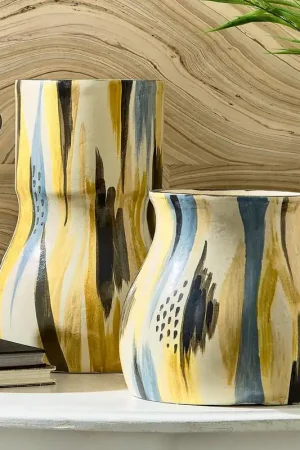 Editor’s Pick Multi Colored Striations Vase Set Of 4 By Tozai Home