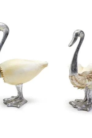 Place Order Swan Sculptures Assorted 2 Sizes/Designs Set Of 2 By Tozai Home