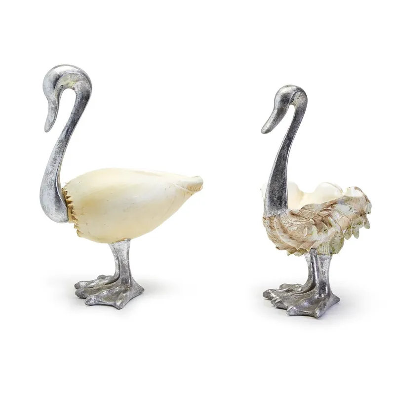 Place Order Swan Sculptures Assorted 2 Sizes/Designs Set Of 2 By Tozai Home