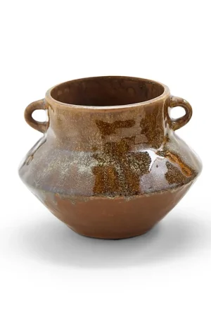 Bulk Order 7 1/2" Tarquinia Green/Gray Vase with Handles - Stoneware Set Of 2 By