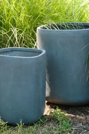 Clearance Gold Leaf Design Group Tombo Grey Planter - Set Of 2 - Grey