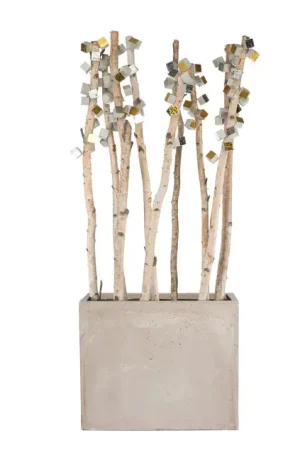 Birch Poles W/ Pivot Wall Play In Urbano Rectangle Planter, Lg By Gold Wholesale