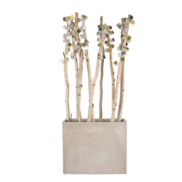 Birch Poles W/ Pivot Wall Play In Urbano Rectangle Planter, Lg By Gold Wholesale