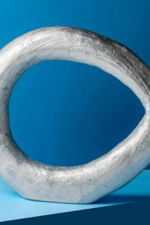 Buy Direct Gold Leaf Design Group Wood Ring Sculpture