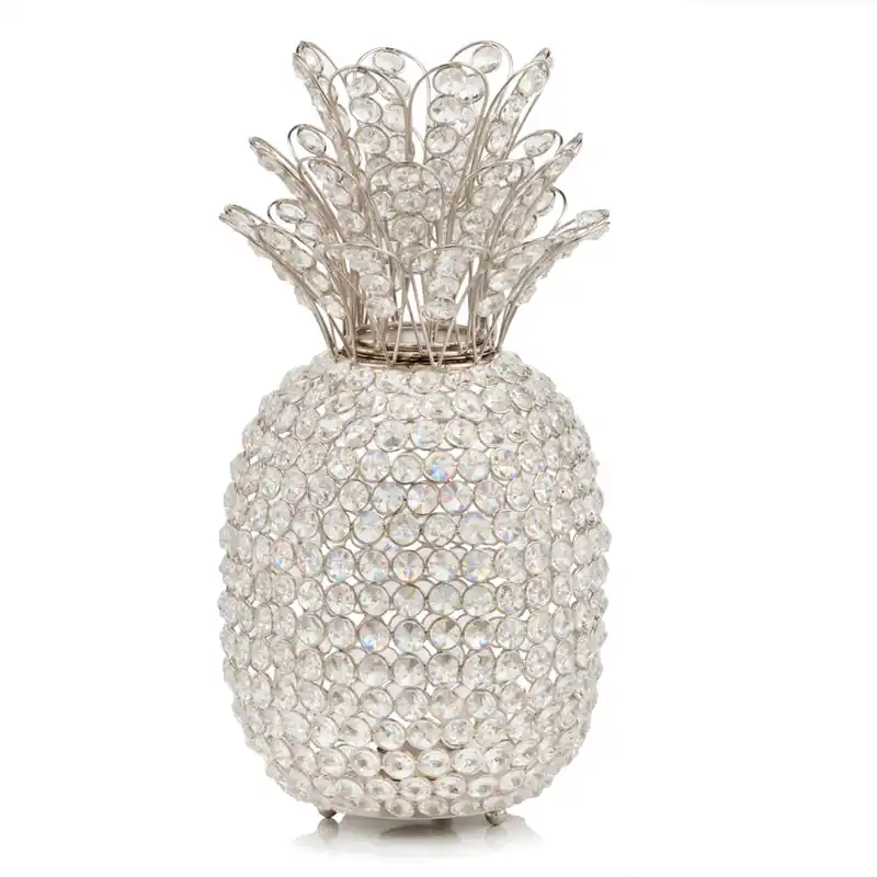 15" Silver Faux Crystal Pineapple Sculpture By Homeroots Don’t Miss Out