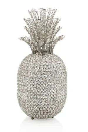 23" Glam Bling Faux Crystal and Silver Pineapple By Homeroots Exclusive Offer