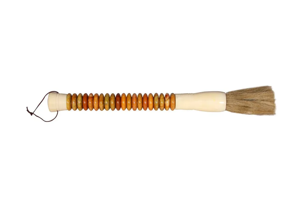 Yellow And Brown Jade Abacus Disc Decorative Calligraphy Brush By Home Factory Price
