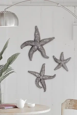 19" Silver Pewter Textured Starfish Wall Art By Homeroots Clearance