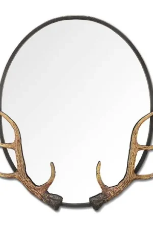 Shop Now Antler Oval Mirror By SPI Home - 26in Height