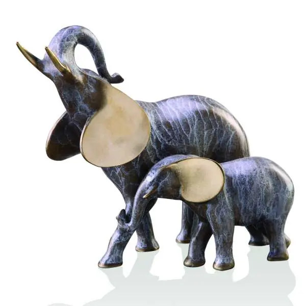 Warranty Included Elephant Mama and Baby By SPI Home - 7.5in Height