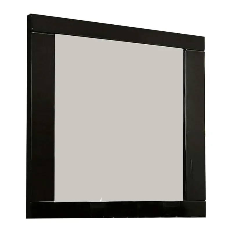 37 Inch Rectangular Mirror With Wooden Frame, Black By Benzara - Black Shop Now