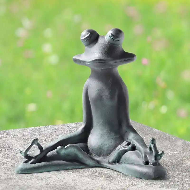 Contented Yoga Frog Garden Sculptures By SPI Home - 12in Height Super Sale