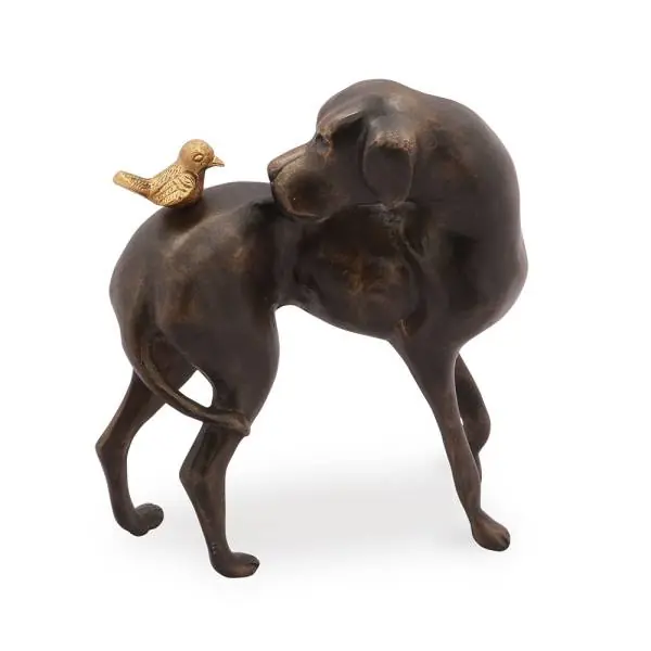 Dog and Bird Sculpture By SPI Home - 9in Height Worldwide Shipping