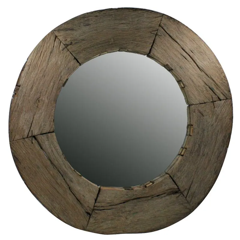 HomArt Nomad Reclaimed Wood Wheel Mirror - Natural - 2665-0 -Natural Original
