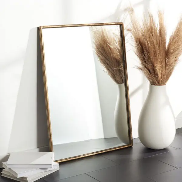 Safavieh Trish Small Rectangle Mirror - Brass Handmade