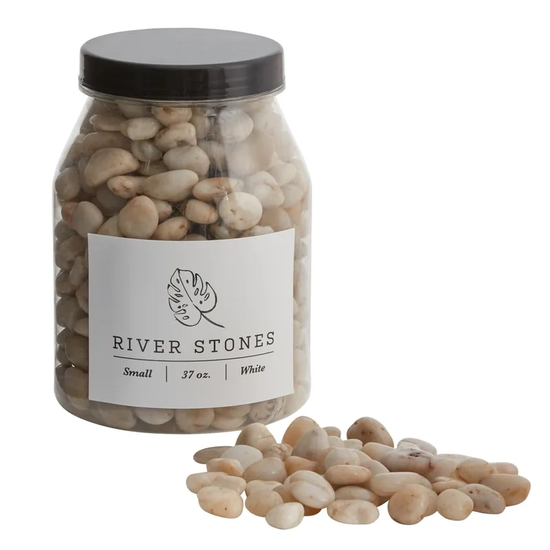 One Day Deal River Small Stones Set Of 12 By Accent Decor - White,Black,Natural - Stone - 22520.01 - 22520.55 - 22520.85