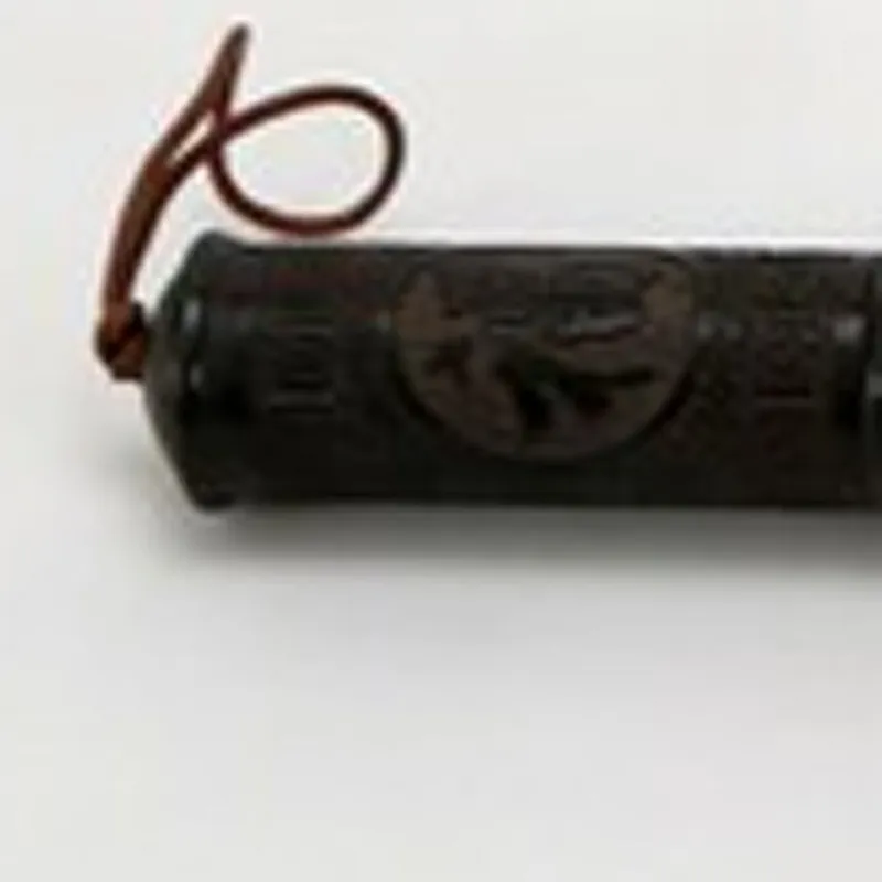 Brown Carved Scroll Wood Decorative Calligraphy Brush By Homeroots Handmade