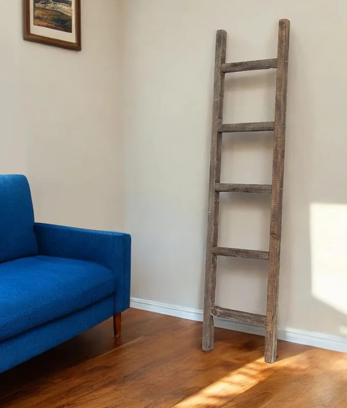 Time-Limited 5 Step Rustic Espresso Gray Wood Ladder Shelf By Homeroots