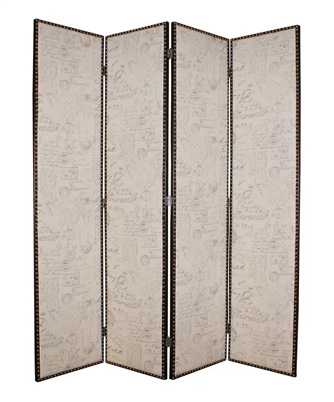 New Release Beige Wood & Fabric Screen By Homeroots