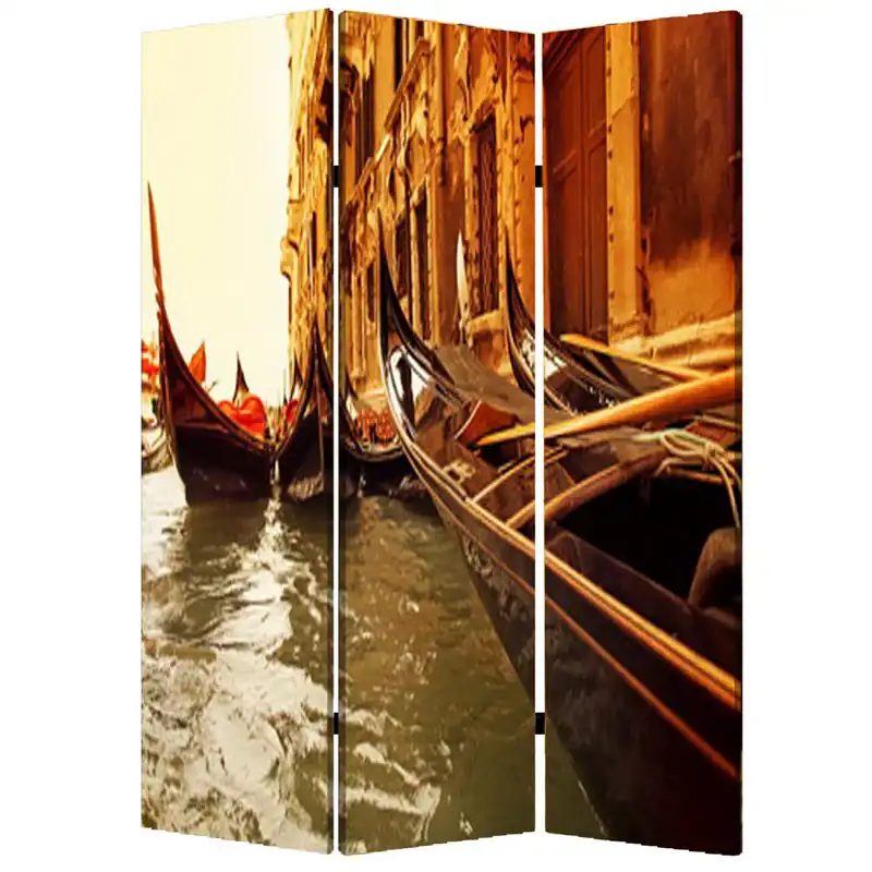 Multi Color Wood Canvas Venice Screen By Homeroots Sale