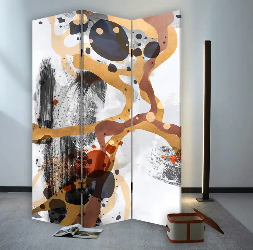Buy Today Contemporary Abstract Art Three Panel Room Divider Screen By Homeroots