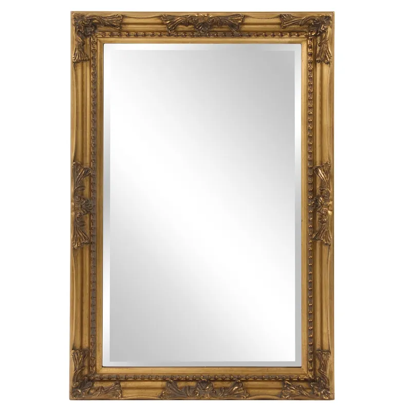 Buy Direct Rectangular Antiqued Gold Wood Frame Mirror By Homeroots