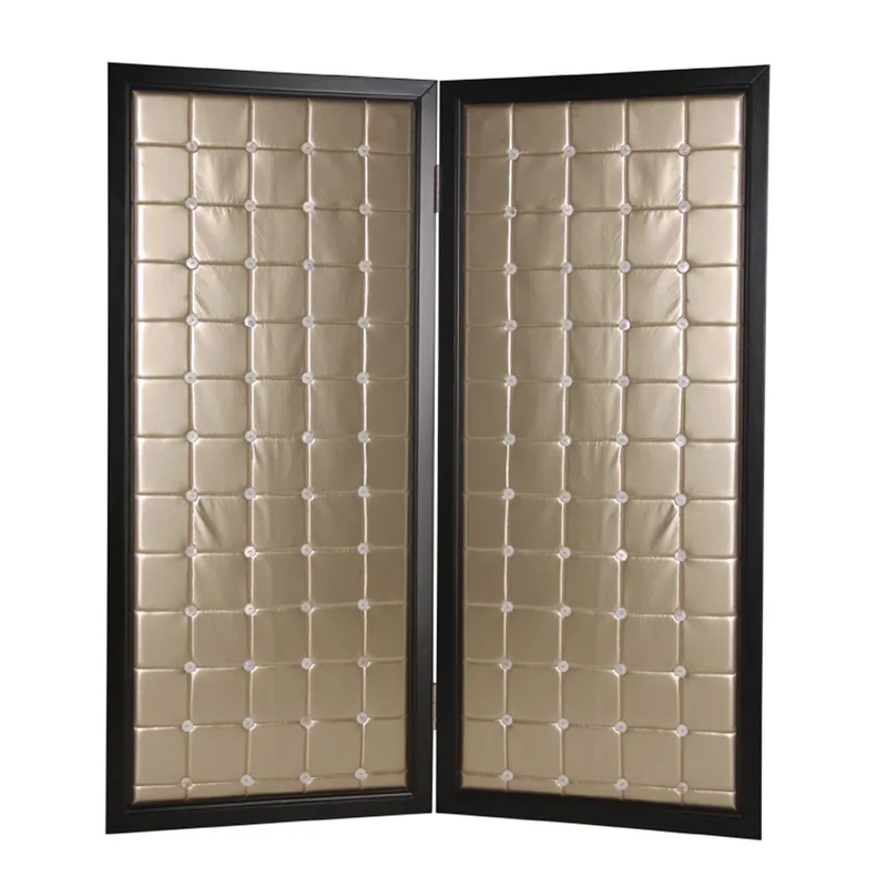 Gold Wood & Fabric Screen By Homeroots - 277096 Special Discount
