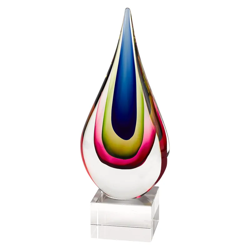 Mega Sale 11 Mouth Blown Teardrop Centerpiece on Crystal Base By Homeroots - 376