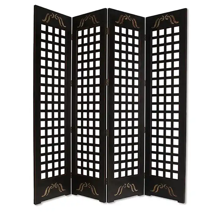 Brown Wood Omega Screen By Homeroots Seasonal Sale