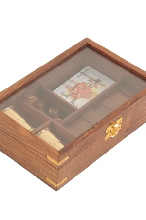 Wooden Game Set with Brass Goblet By Homeroots Best Seller