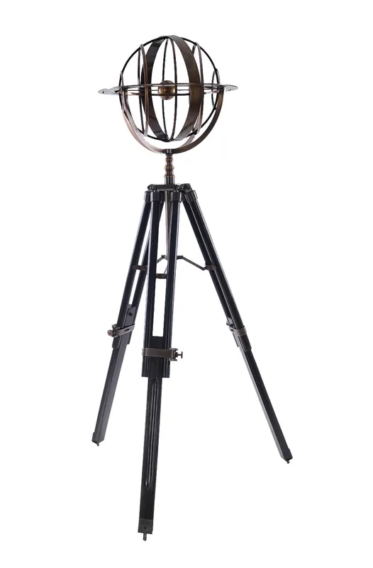 Luxury Brass Armillary With Wood Stand By Homeroots