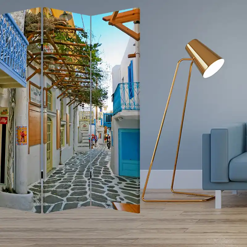 Multi Color Wood Canvas Greece Screen By Homeroots Top Pick