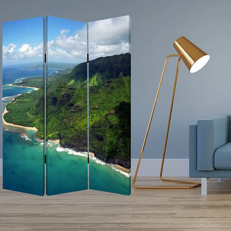 Multi Color Wood Canvas Palm Tripical Screen By Homeroots Markdown