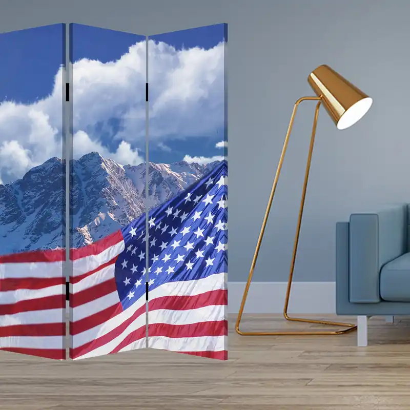 Buy Online Multi Color Wood Canvas Model American Flag Screen By Homeroots