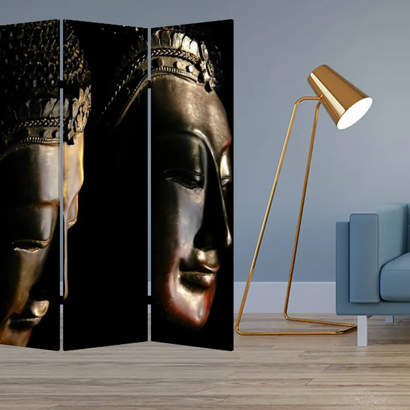 Multi Color Wood Canvas Budda Screen By Homeroots Best Choice