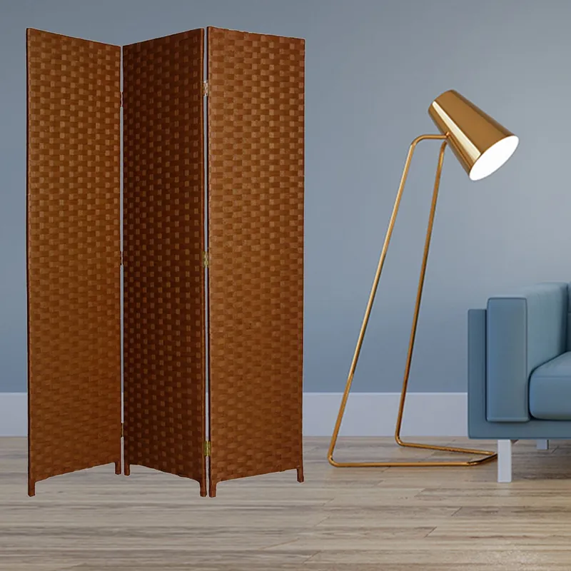 Dark Brown Wood 3 Panel Screen By Homeroots While Supplies Last