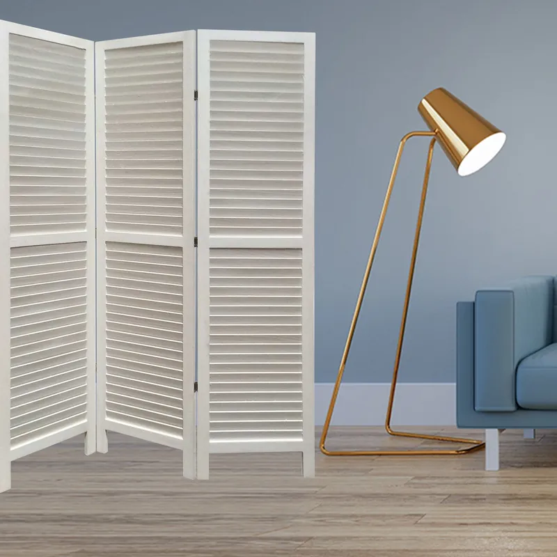Flash Sale White Finish Wood Shutter 3 Panel Room Divider Screen By Homeroots
