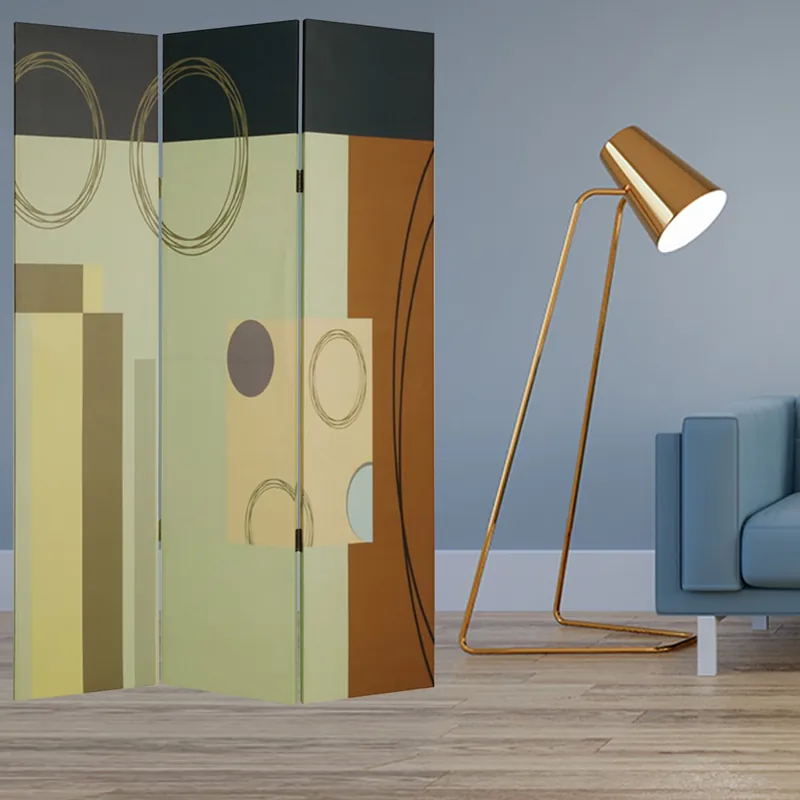 Multi Color Wood Canvas 3 Panel Screen By Homeroots - 274753 Cheap